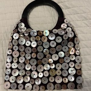 Craft Link Shell Button Ring handle Handbag, like new